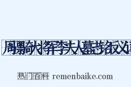 周骠骑大将军李夫人墓志铭反义词是什么意思的图片